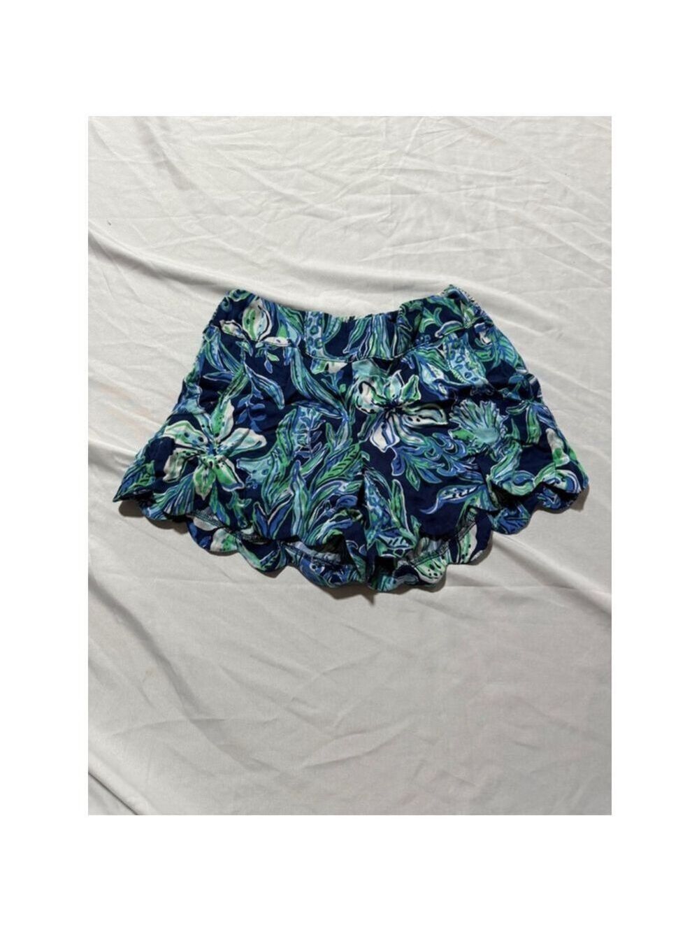 Girls Lilly Pulitzer Shorts XXS Blue Green Floral
